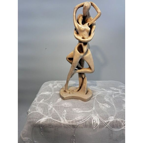 Solid Stone Abstract Couple Sculpture – 12” Tall - Picture 3 of 9